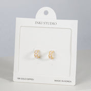 18K Gold Dipped Pearls Everywhere Hoop Earrings