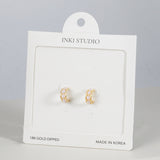 18K Gold Dipped Pearls Everywhere Hoop Earrings