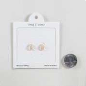18K Gold Dipped Pearls Everywhere Hoop Earrings