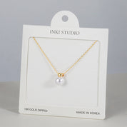18K Gold Dipped Modern Minimal Pearl  Necklace