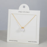 18K Gold Dipped Modern Minimal Pearl  Necklace