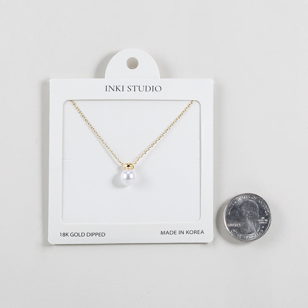 18K Gold Dipped Modern Minimal Pearl  Necklace