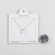 18K Gold Dipped Modern Minimal Pearl  Necklace