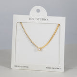 18K Gold Dipped Half & Half Statement Necklace