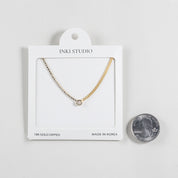 18K Gold Dipped Half & Half Statement Necklace