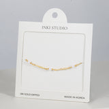 18K Gold Dipped V-Line Trio Pearl Bracelet