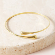 Open Drop Bangle - 18K Gold Dipped, White Gold Dipped