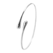 Open Drop Bangle - 18K Gold Dipped, White Gold Dipped