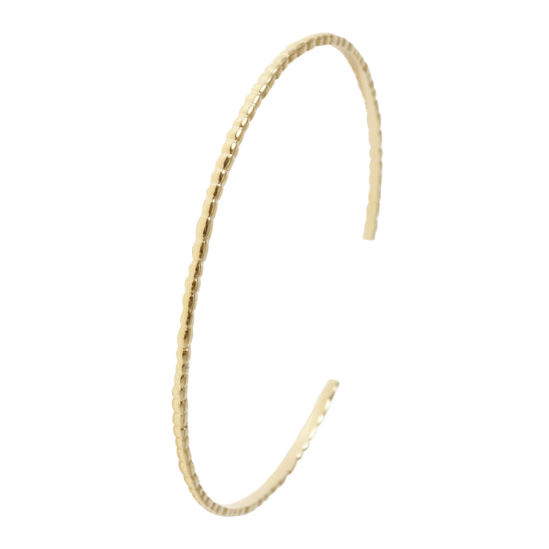 Rustic Bamboo Bangle - 18K Gold Dipped, White Gold Dipped