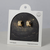 18K Gold Dipped Colorful CZ Royal Sparky Barrel Earrings