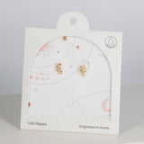 18K Gold Dipped Colorful CZ Tie the Knot Earrings