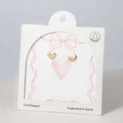 18K Gold Dipped Pav? CZ Hearts to Hearts Earrings
