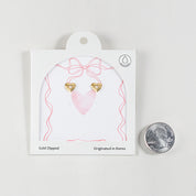 18K Gold Dipped Pav? CZ Hearts to Hearts Earrings