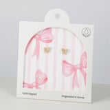 18K Gold Dipped Cute Twinkling Bow Earrings