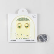 18K Gold Dipped Emerald CZ Ivy Nest Earrings