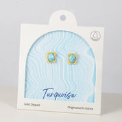 18K Gold Dipped Turquoise Stone Glow Frame Earrings