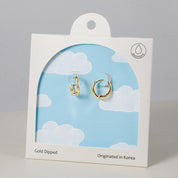 18K Gold Dipped CZ Eclipse Twist Earrings