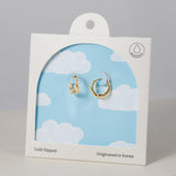 18K Gold Dipped CZ Eclipse Twist Earrings