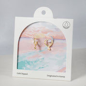 18K Gold Dipped Organic Wavey Teardrop Earrings