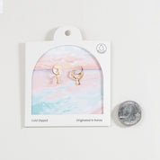 18K Gold Dipped Organic Wavey Teardrop Earrings