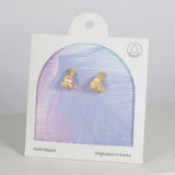18K Gold Dipped Textured Modern Crossway Hoop Earrings