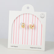 18K Gold Dipped CZ Huggies Lighty Light Earrings