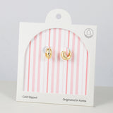 18K Gold Dipped CZ Huggies Lighty Light Earrings