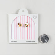 18K Gold Dipped CZ Huggies Lighty Light Earrings