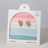 18K Gold Dipped CZ Huggies Drop it Low Earrings