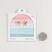 18K Gold Dipped CZ Huggies Drop it Low Earrings
