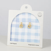 18K Gold Dipped Interlocking Glittering Circles Earrings