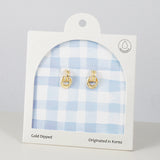 18K Gold Dipped Interlocking Glittering Circles Earrings