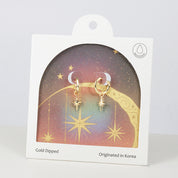 18K Gold Dipped Dangling Drop Starry Bounce Earrings