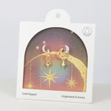 18K Gold Dipped Dangling Drop Starry Bounce Earrings