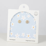 18K Gold Dipped CZ Golden Daisy Earrings