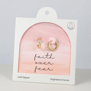 18K Gold Dipped Pave CZ Shimmering Faith Earrings