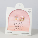 18K Gold Dipped Pave CZ Shimmering Faith Earrings