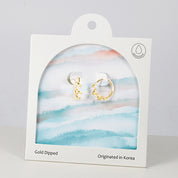 18K Gold Dipped Pearl Twisted Wave Earrings