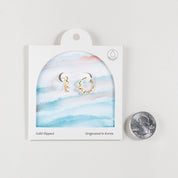 18K Gold Dipped Pearl Twisted Wave Earrings