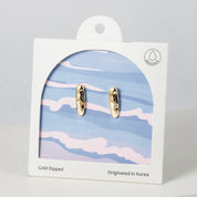 18K Gold Dipped Organic Fluid Anchor Earrings