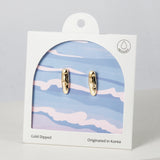 18K Gold Dipped Organic Fluid Anchor Earrings