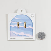 18K Gold Dipped Organic Fluid Anchor Earrings
