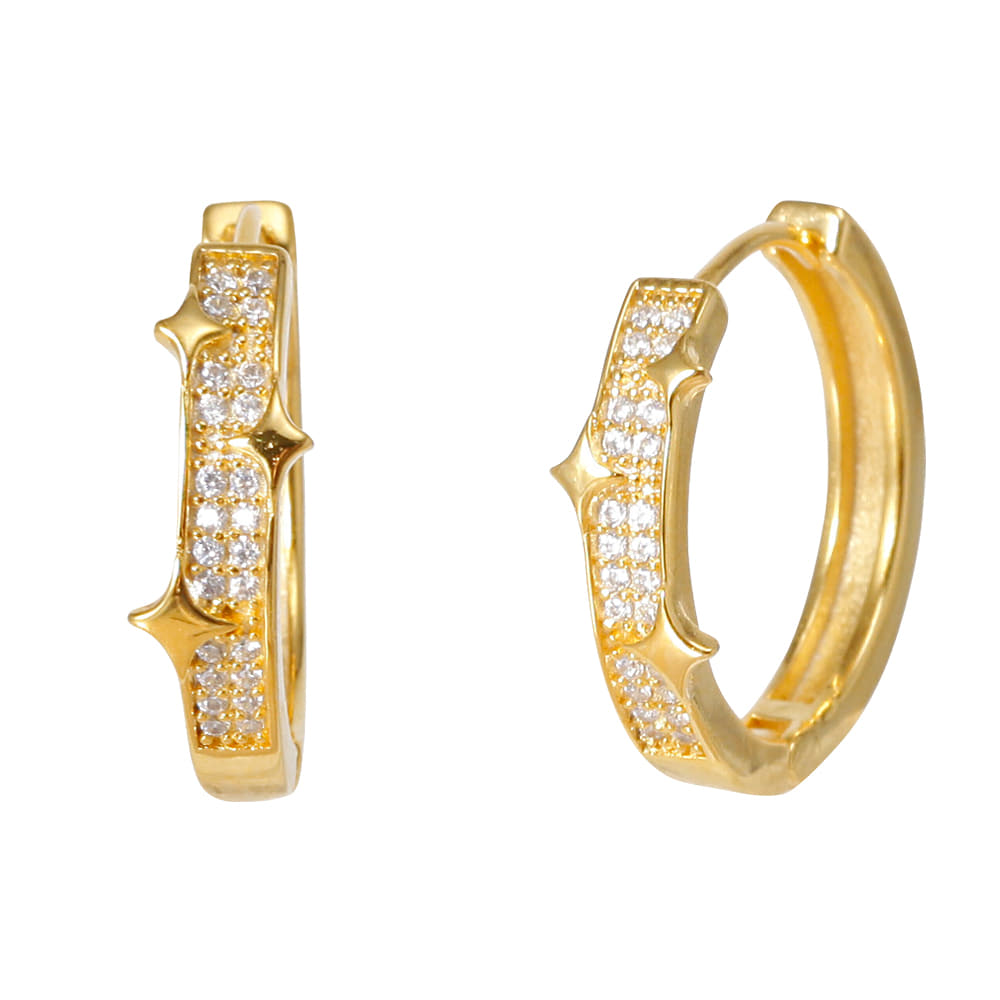 Starlight Glow Pavé Hoop Earrings - 18K Gold Dipped, White Gold Dipped