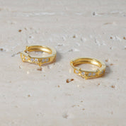 Starlight Glow Pavé Hoop Earrings - 18K Gold Dipped, White Gold Dipped