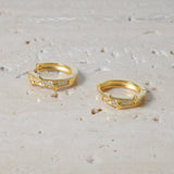 Starlight Glow Pavé Hoop Earrings - 18K Gold Dipped, White Gold Dipped