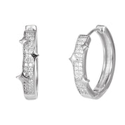 Starlight Glow Pavé Hoop Earrings - 18K Gold Dipped, White Gold Dipped