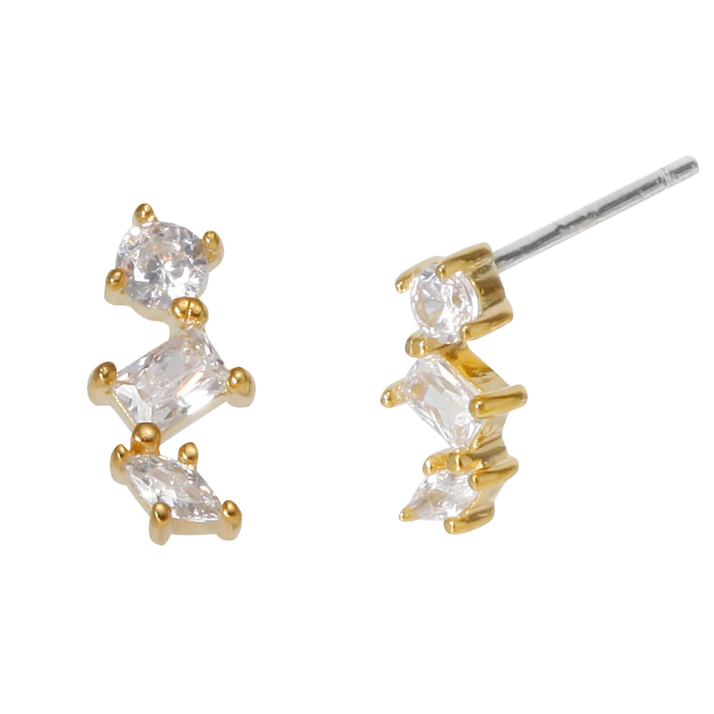 Radiance Trio Earrings - 18K Gold Dipped, White Gold Dipped