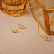 Radiance Trio Earrings - 18K Gold Dipped, White Gold Dipped