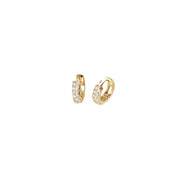18K Gold Dipped Double Row Marquise & Round CZ Hinged Hoop Earrings