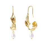 Pearl Cascade Drop Earrings - 18K Gold Dipped, White Gold Dipped